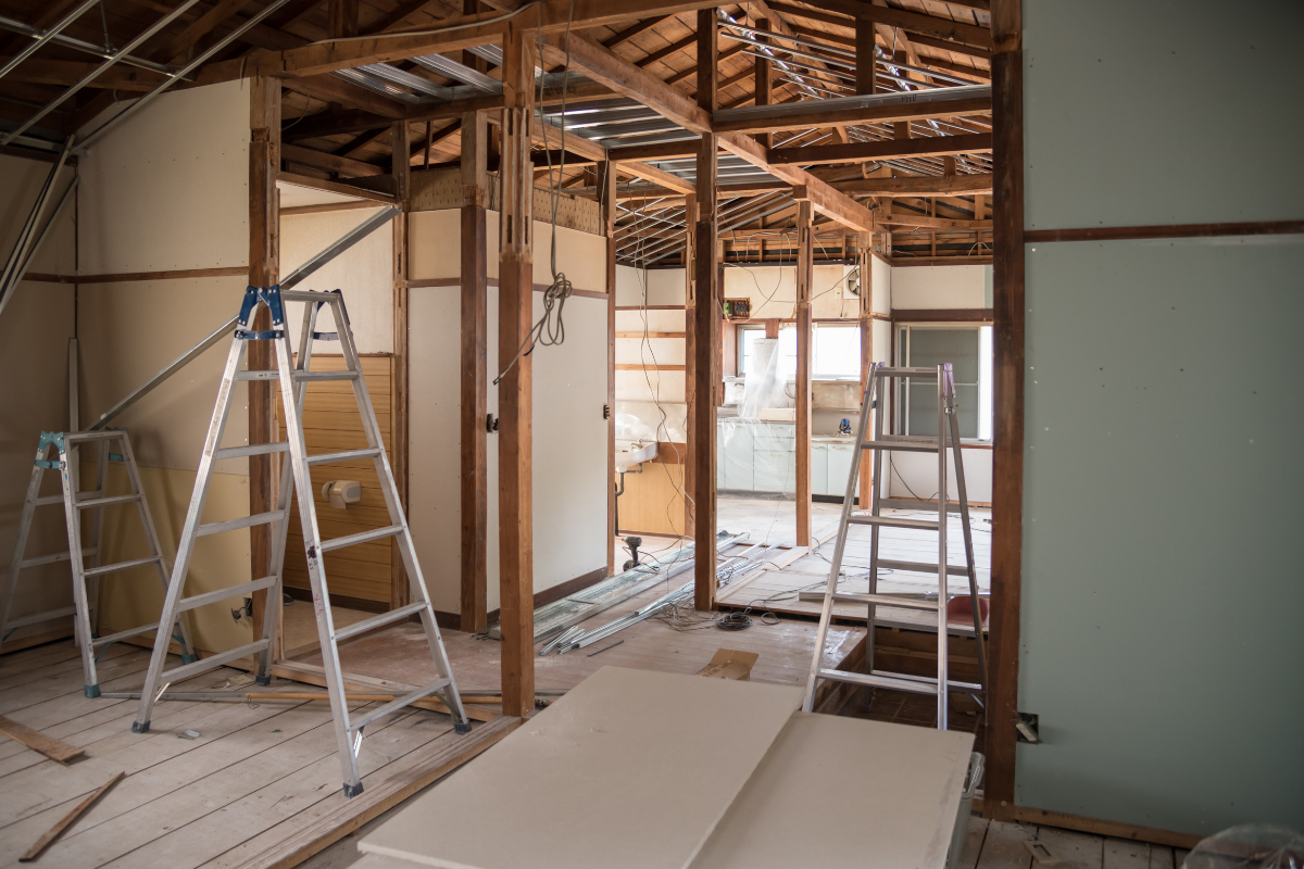 Interior home renovation in progress